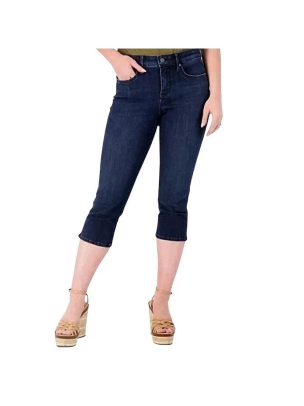 NWT NYDJ Jeans Capri Denim Jeans in Cool Embrace Size 8 Dark Wash